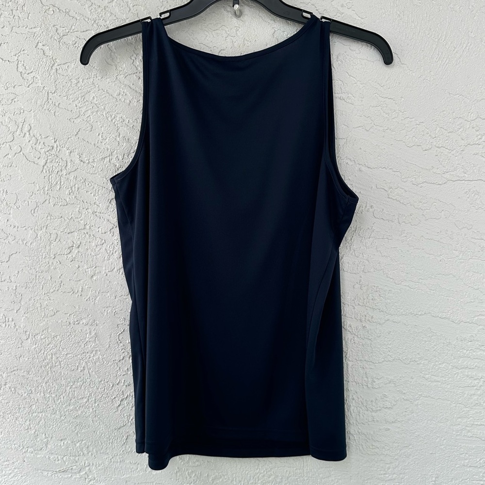 Maggie Barnes 2 Piece Blue Blouse Tank Sequence Beaded V Neck NWT 16W 0X - Picture 5 of 12